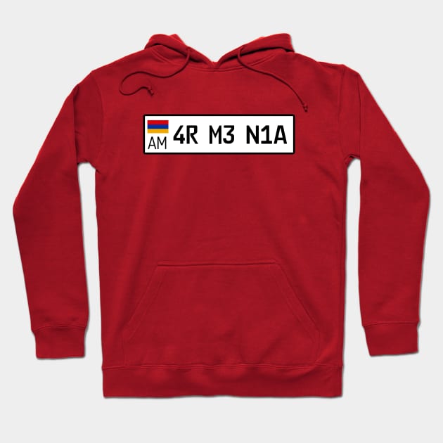 Armenia car license plate Hoodie by Travellers